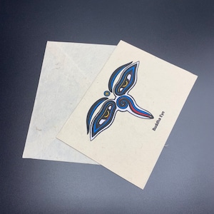 Handmade/Screen-printed Buddha Eyes Lokta Paper Cards