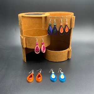 Oval Shaped Quilled Paper Earrings