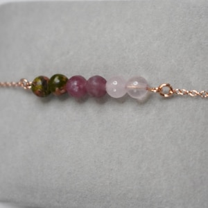 Pregnancy Necklace with Rose Quartz, Unakite, Lepidolite, Gemstone Necklace Gift for Mom to Be, Expecting Mom Baby Shower Gift, Dainty Gift