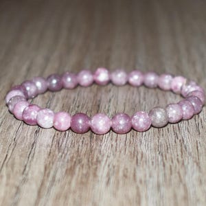 6mm Lepidolite Bracelet, Natural Lepidolite Bracelet, Women Bracelet, Lepidolite Jewelry, Natural Crystal Bracelet, Lepidolite Crystal Gift