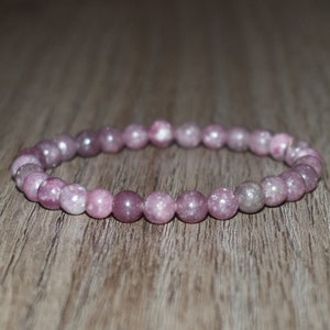 6mm Lepidolite Bracelet, Natural Lepidolite Bracelet, Women Bracelet, Happiness Bracelet, Good Luck Bracelet, Success Bracelet, Healing