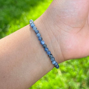 4mm Kyanite Bracelet for Women, Blue Beaded Bracelet for Men, Positive Energy Bracelet, AAA Blue Kyanite Jewelry, Minimalist Bracelet