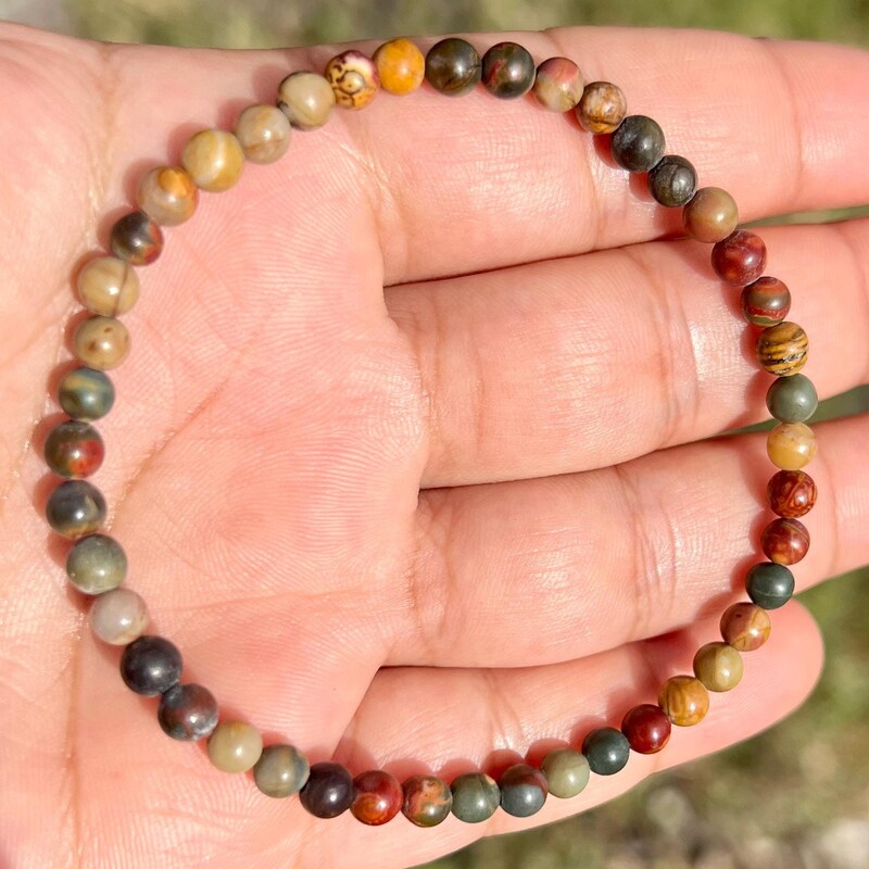 Picasso Jasper - Aquamarine Bracelet V (4mm)