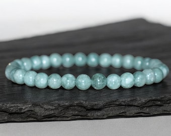 6mm Green Jade Beaded Bracelet – Unisex Gemstone Jewelry, Good Luck Gift by SubtleGem