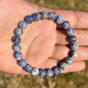 8mm Matte Sodalite Bracelet, Beaded Bracelet for Men, Women Layering Bracelet, Gift for Him, Blue Bracelet, Gemstone Bracelet, Gift under 20