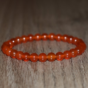 6mm Carnelian Bracelet, Bracelets for Women, Bracelet Pierre Gift for Women, Gift for Her Red Beaded Bracelet, Gemstone Bracelet for Him