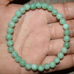 6mm Jade Bracelet, Green Jadeite Bracelet, Burmese Jade Bracelet, Green Bracelet for Women, Natural Crystal Men Bracelet, Gemstone Bracelet