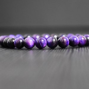 Genuine Purple Tiger Eye Bracelet, Chakra Bracelet, Gemstone Bracelet, Bracelets for Women, Gift for Her, Yoga Bracelet, Protection Bracelet