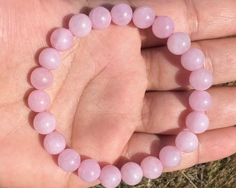 Natural Rose Quartz Custom Bracelet for Women, Custom Wrist Size Beaded Bracelet, Gemstone Bracelet, Emotional Healing Bracelet, Stacking