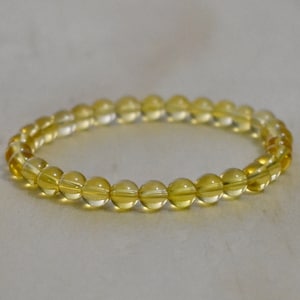 6 mm Citrin Armband, Citrin Schmuck, Armbänder für Frauen, Armbänder für Männer, gelbe Perlen Armband, Edelstein Armband Geschenk, Geschenk für ihn