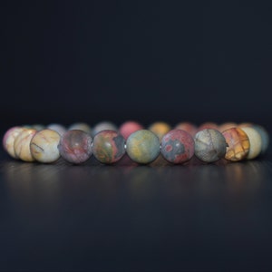 Pulseira Picasso fosca para homem, Pulseira Picasso de jaspe, Presente para ela, Pulseiras para mulheres e homens Pulseira de cristal, Presente para ele