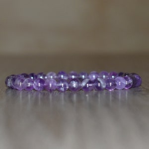 6mm Amethyst Bracelet, February Birthstone Good Luck Bracelet, Amethyst Jewelry, Healing Crystal Bracelet, Amethyst Chakra Bracelet