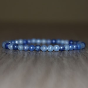 4mm Blue Aventurine Bracelet,  Blue Beaded Bracelet for Men, Dainty Bracelet, Healing Crystal Bracelet for Women, Gemstone Bracelet