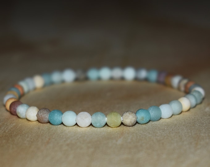 Bracciale KIREI PARIS Con Pietre Naturali AMAZZONITE Opache 8mm, Realizzato A Mano, Francese, Per Benessere E Riequilibrio Energetico - 2