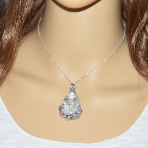 Clear Quartz Necklace, Natural Crystal Necklace for Women, Quartz Pendant Necklace, Gemstone Necklace, Quartz Jewelry, Gift for Her