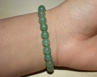 Bracelet en aventurine verte 6 mm, bijoux en aventurine verte, bracelet en cristal de guérison, bracelet chakra du coeur pour femme homme, méditation