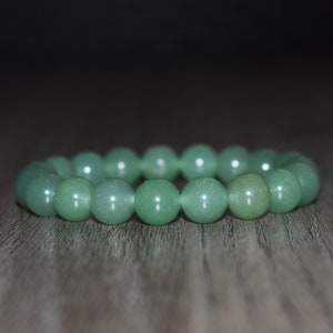 10mm Green Aventurine Bracelet, Aventurine Jewelry, Mens Bracelet, Women Bracelet, Heart Chakra Bracelet, Gemstone Crystal Bracelet Gift