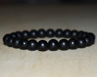 8mm Black Onyx Bracelet, Men Onyx Bracelet, Onyx Bracelet Women, Matte Onyx Bracelet, Onyx Jewelry, Beaded Bracelet, Gemstone