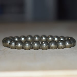 8mm Pyrite Bracelet, Gemstone Bracelet, Crystal Bracelet, Chakra Bracelet, Mens Bracelet, Bracelets for Women, Pyrite Jewelry, Gift under 20