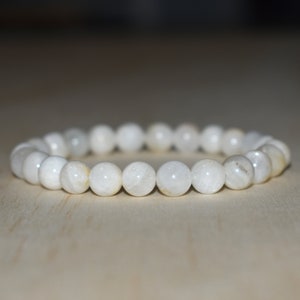 8mm White Moonstone Bracelet, Bracelets for Women, Bracelets for Men, Good Luck Best Friend Bracelet, 7 Chakra Bracelet, Gemstone Bracelet