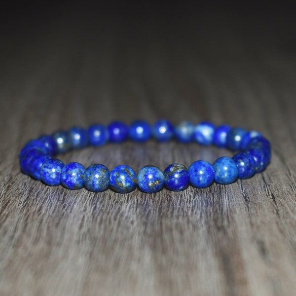 6mm Lapis Lazuli Bead Bracelet for Man and Woman Bracelet, Calming Beaded Bracelet, Man Bracelet, Lapis Lazuli Gift for him her by SubtleGem