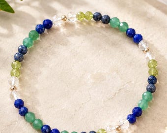 Virgo Bracelet for Women, Zodiac Crystal Jewelry, August September Birthday Gift, Astrology Gemstone Bracelet