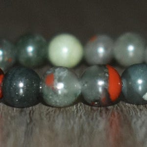 8mm African Bloodstone Bracelet, Natural Gemstone Jewelry image 3