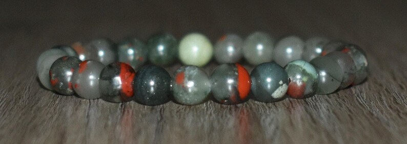 8mm African Bloodstone Bracelet, Natural Gemstone Jewelry image 3