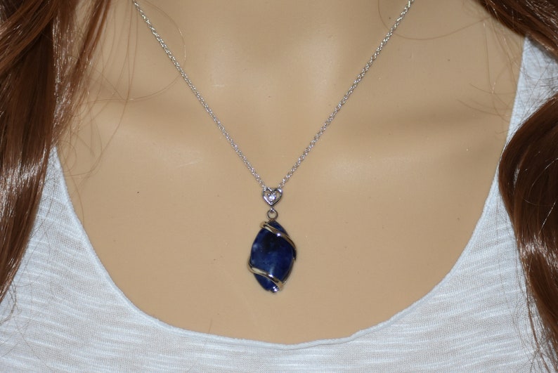 Sodalite Necklace Sodalite Jewelry Healing Crystal Necklace Etsy