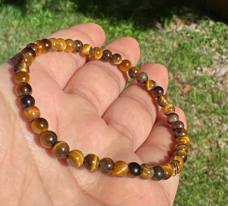 4mm Tiger Eye Bracelet • Natural Gemstone Jewelry • Everyday Gift for Men & Women image 9