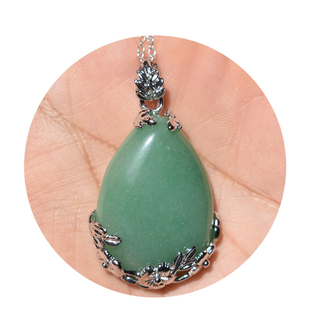 Green Aventurine Necklace, Green Aventurine Jewelry, Healing Crystal ...