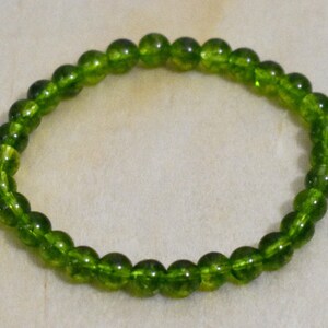 6mm Peridot Bracelet, August Birthstone, Gemstone Jewelry image 2
