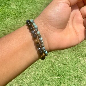 4mm African Turquoise Jasper Bracelet, Personal Growth Gemstone Jewelry, Dainty Beaded Gift Men Women image 18