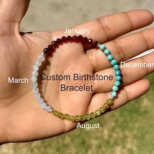 Family Bracelet for Women, Women's Birthstone Personalized Gift, Custom Gemstone Bracelet for Her