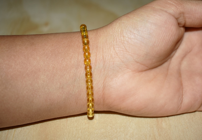 Bracelet en citrine 4 mm, bijoux en citrine, bracelet femme, bracelet homme, bracelet succès, bracelet richesse, bracelet délicat, superposition image 2