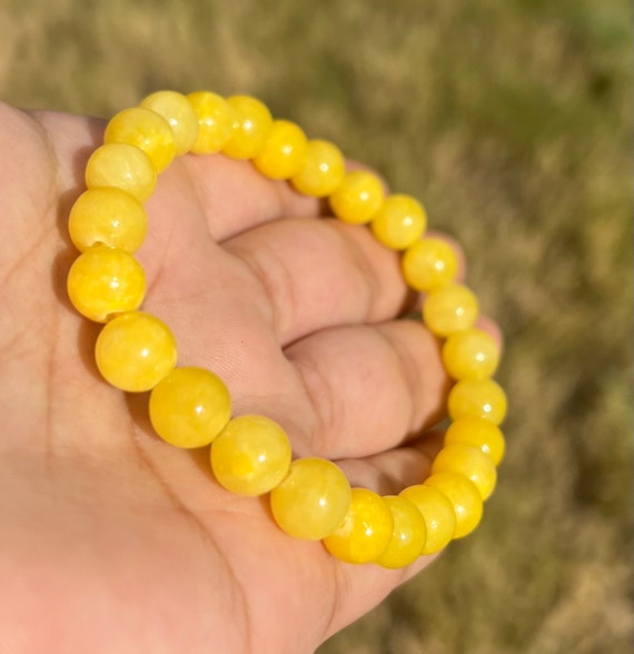 Zenkeeper 108 Pcs Yellow Jade Beads For Jewelry Making 8 Mm Yellow Jade  Gemstones Loose Stone