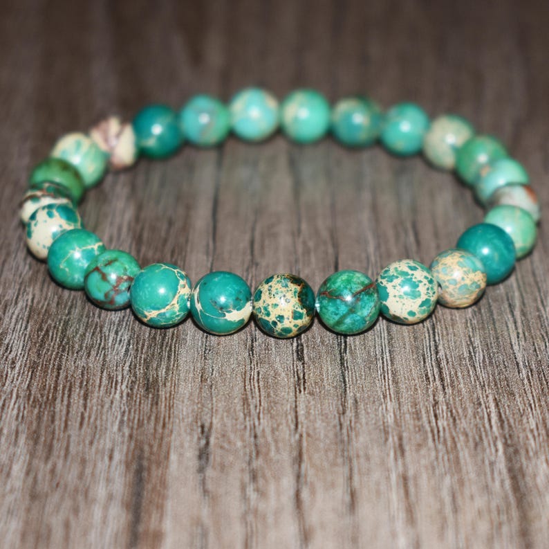 Green Sea Sediment Jasper Bracelet Green Jasper Bracelet Etsy