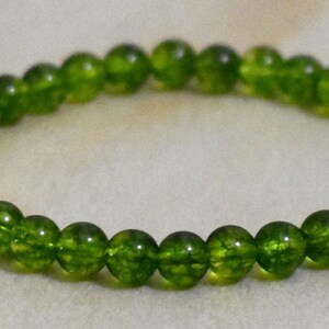 6mm Peridot Bracelet, August Birthstone, Gemstone Jewelry image 3