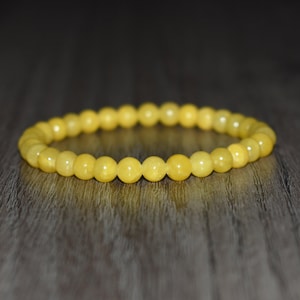 6mm Yellow Jade Bracelet, Persian Crystal Beads