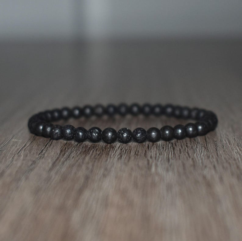 4mm Lava Rock Aromatherapy Bracelet, Essential Oil Diffuser image 1