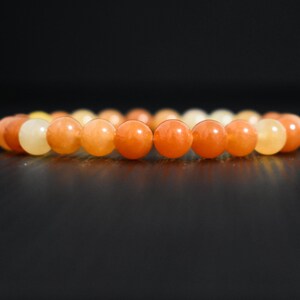 Gemstone Bracelet: Orange Aventurine Beads (4-10mm, Stretch Fit) | Yoga & Meditation Gift