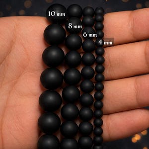 Matte Black Onyx Bracelet - Bold, Grounding Beaded Gemstone Bracelet for Him image 9