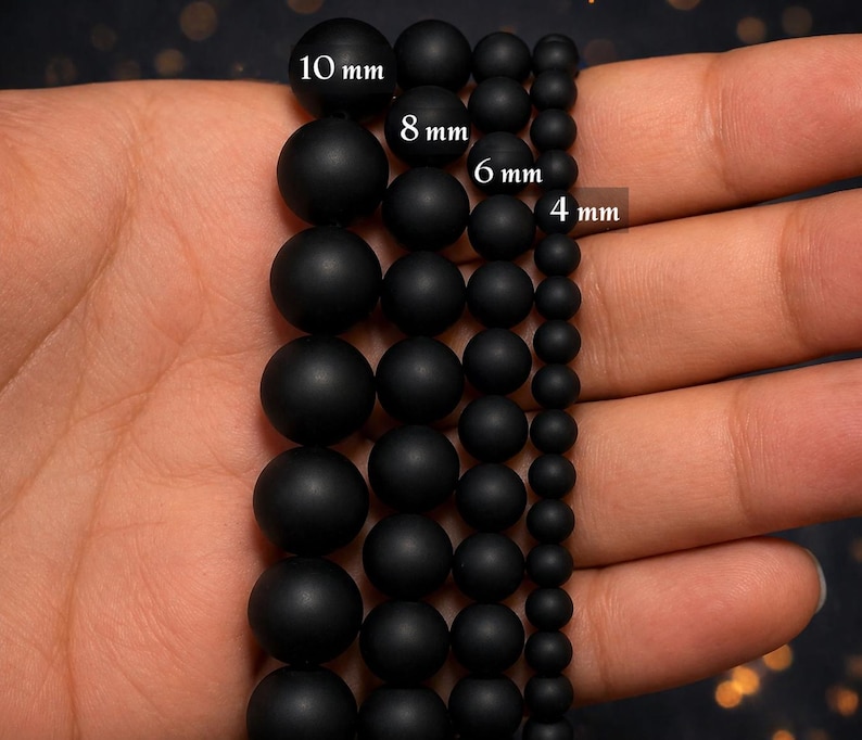 Matte Black Onyx Bracelet - Bold, Grounding Beaded Gemstone Bracelet for Him image 9