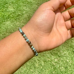 4mm African Turquoise Jasper Bracelet, Personal Growth Gemstone Jewelry, Dainty Beaded Gift Men Women image 17