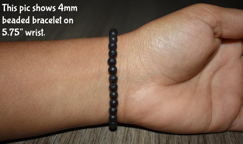 4mm Lava Rock Aromatherapy Bracelet, Essential Oil Diffuser image 2
