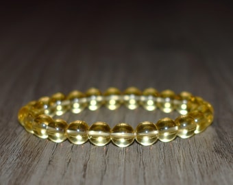 Genuine Citrine Beaded Bracelet, 7 Chakra Jewelry