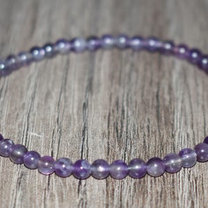 4mm Amethyst Beaded Bracelet, Natural Crystal Jewelry image 9
