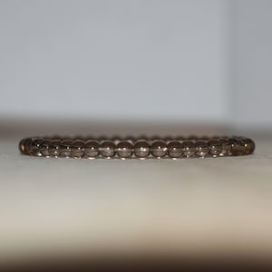 4mm Smoky Quartz Bracelet for Men & Women, Dainty Beaded Bracelet for Root Chakra, Layering Bracelet Gift, Gemstone Lover Gift, Yoga Bracele