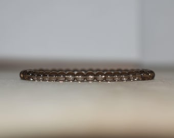 4mm Smoky Quartz Beaded Bracelet, Dainty Gemstone, Yoga Gift