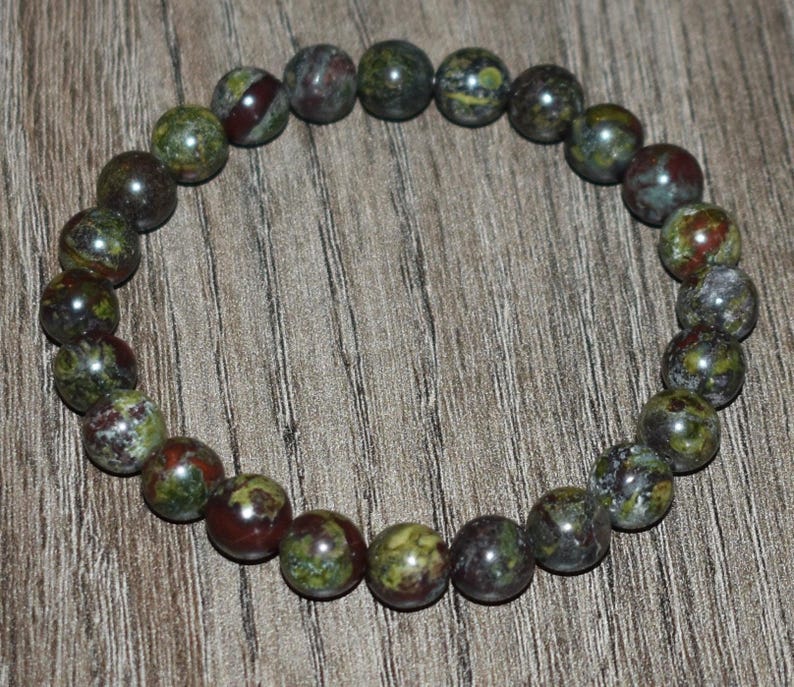 Dragon Bloodstone Bracelet, Natural Crystal Yoga Jewelry image 3